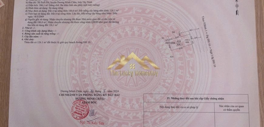 Bán đất ở Tây Ninh 02 thửa diện tích 5697,9 m2 & 306,1 m2 (5,7tỷ) thương lượng